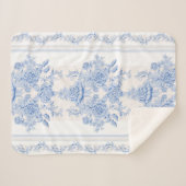 Couverture Sherpa français, shabby chic, vintage, bleu pâle, blanc, (Devant (Horizontal))