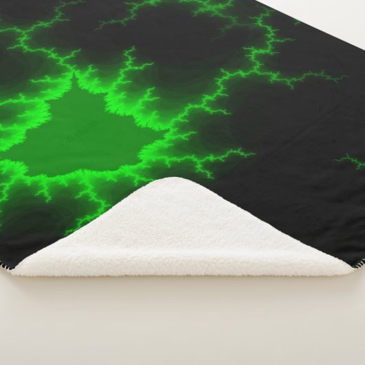 Couverture Sherpa Frappes de foudre verte Alien en Pitch noir (3/4)