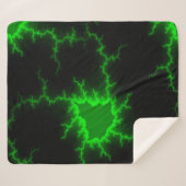 Couverture Sherpa Frappes de foudre verte Alien en Pitch noir (Devant (Horizontal))