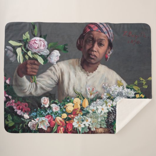 Couverture Sherpa Frédéric Bazille - Jeune femme aux pivoines (Devant (Horizontal))