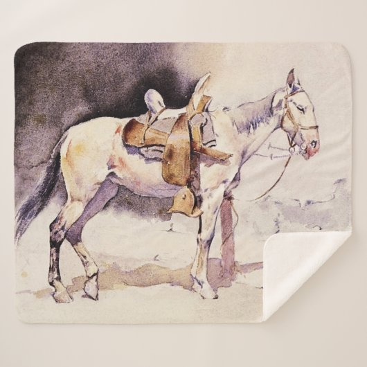 Couverture Sherpa Frédéric Remington Western Art Mexicain Pony (Devant (Horizontal))