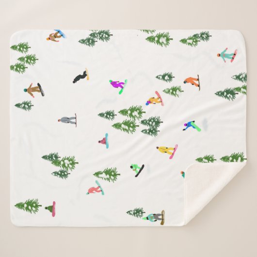 Couverture Sherpa Freeride Snowboarder Illustration de snowboard (Devant (Horizontal))