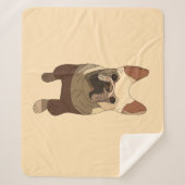 Couverture Sherpa French Bulldog, Soft Peach (Devant)