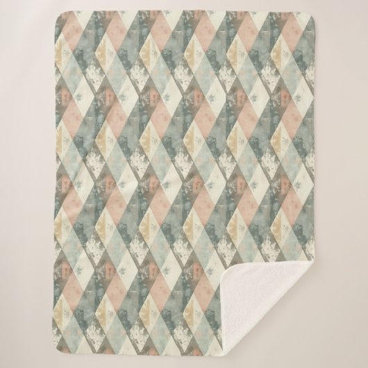 Couverture Sherpa French Retro Harlequin Sherpa Blanket (Devant)