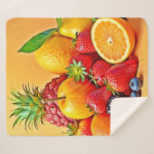 Couverture Sherpa Fresh Bounty: Vibrant Fruit Harvest Design  (Devant (Horizontal))