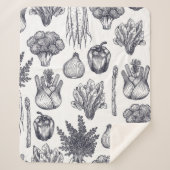 Couverture Sherpa Fresh vegetables seamless pattern. Broccoli, carro (Devant)