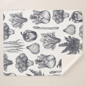 Couverture Sherpa Fresh vegetables seamless pattern. Broccoli, carro (Devant (Horizontal))