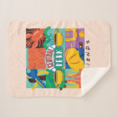Couverture Sherpa FRIENDS™ | Central Perk Graphique Vibrant (Devant (Horizontal))