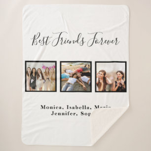 Couverture Sherpa Friends forever BFF photo names white