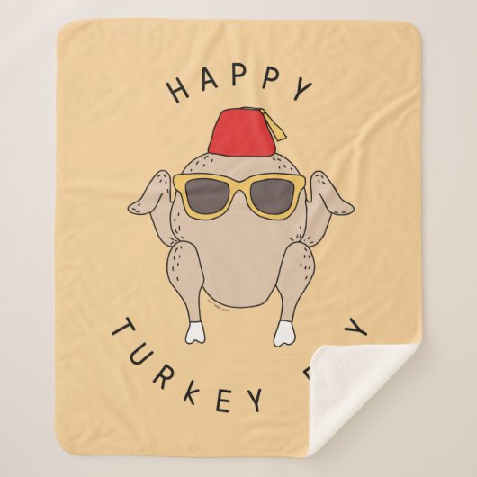 Couverture Sherpa FRIENDS™ | Joyeuse fête de la dinde (Devant)