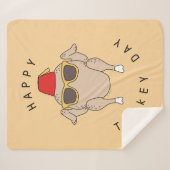 Couverture Sherpa FRIENDS™ | Joyeuse fête de la dinde (Devant (Horizontal))