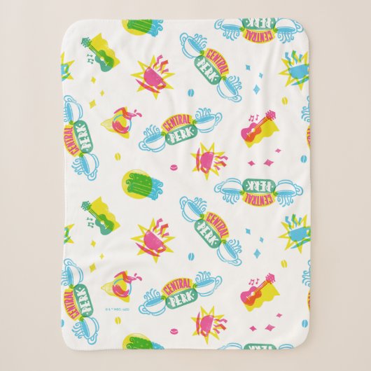 Couverture Sherpa FRIENDS™ | Motif Néon Central Perk (Devant)