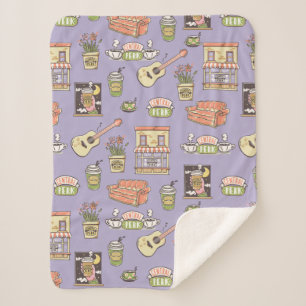 Couverture Sherpa FRIENDS™   Purple Icon Pattern