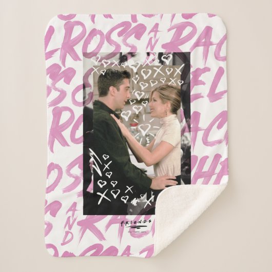Couverture Sherpa FRIENDS™ | Ross Et Rachel Doodled Hearts (Devant)