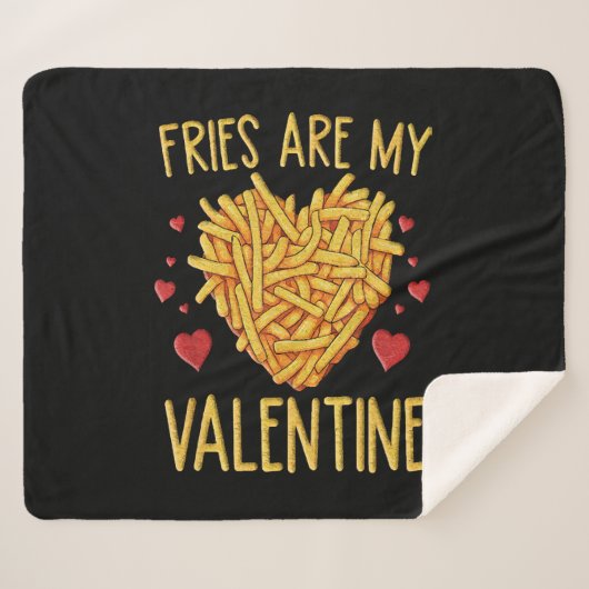Couverture Sherpa Frites Sont Mon Valentin (Devant (Horizontal))