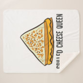 Couverture Sherpa Fromage Grillé Queen Funny Fromage Grillé (Devant (Horizontal))