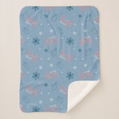 Couverture Sherpa Frosty Snowman Blue Snowflake Motif (Devant)