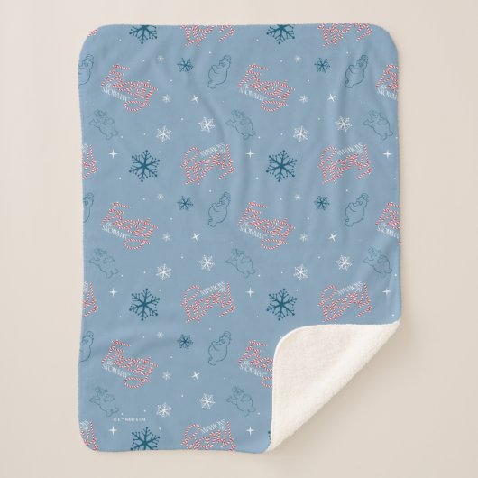 Couverture Sherpa Frosty Snowman Blue Snowflake Motif (Devant)