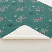 Couverture Sherpa Frosty Snowman Green Snowflake Motif (3/4)