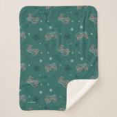 Couverture Sherpa Frosty Snowman Green Snowflake Motif (Devant)