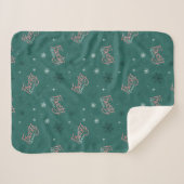 Couverture Sherpa Frosty Snowman Green Snowflake Motif (Devant (Horizontal))