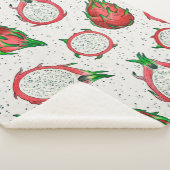 Couverture Sherpa Fruit de dragon rouge sur blanc (3/4)