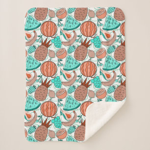 Couverture Sherpa Fruit motif transparent   motif de surface de frui