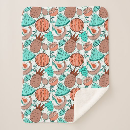 Couverture Sherpa Fruit motif transparent | motif de surface de frui (Devant)
