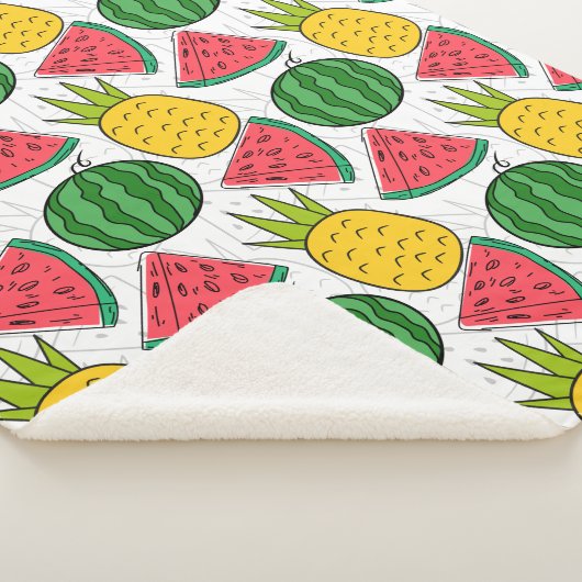 Couverture Sherpa Fruit motif transparent | motif de surface de frui (3/4)