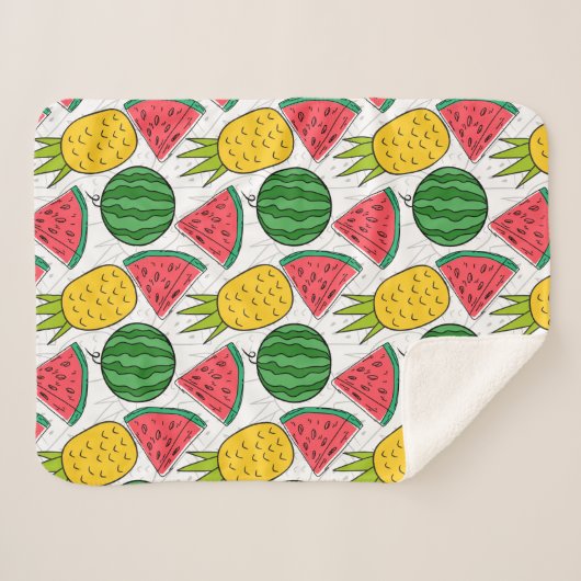 Couverture Sherpa Fruit motif transparent | motif de surface de frui (Devant (Horizontal))