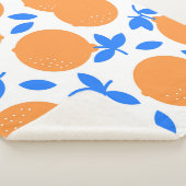 Couverture Sherpa Fruit orange : Motif exquis bleu-bracelet. (3/4)