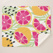 Couverture Sherpa Fruit sans couture motif, pamplemousse à l tropica (Devant (Horizontal))