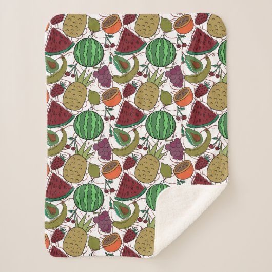 Couverture Sherpa Fruit seamless pattern | Fruit surface pattern 25 (Devant)