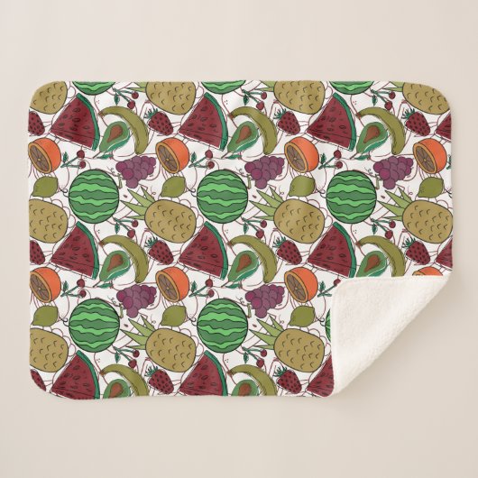 Couverture Sherpa Fruit seamless pattern | Fruit surface pattern 25 (Devant (Horizontal))