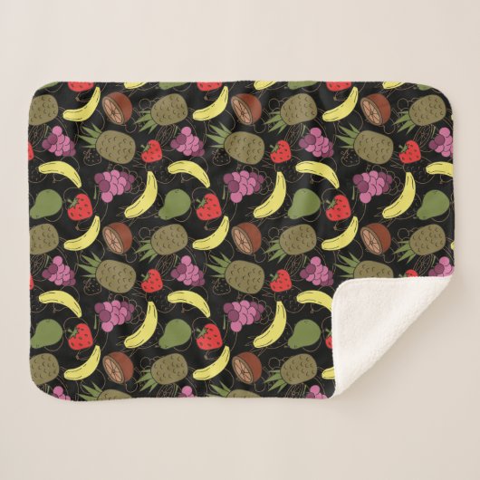 Couverture Sherpa Fruit seamless pattern | Fruit surface pattern 51 (Devant (Horizontal))