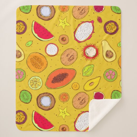 Couverture Sherpa Fruit tropical (Devant)