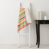 Couverture Sherpa Fruité Vert Orange Rose Rayures aux Baies (En situation)