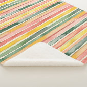 Couverture Sherpa Fruité Vert Orange Rose Rayures aux Baies (3/4)
