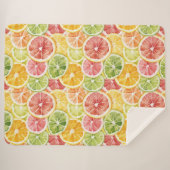 Couverture Sherpa Fruits Citriques Lime Citron Orange Pamplemousse (Devant (Horizontal))