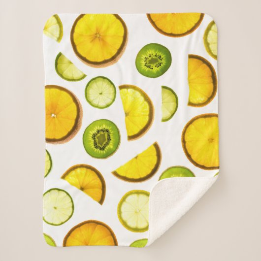 Couverture Sherpa Fruits d'agrumes Blanche Sherpa (Devant)
