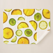 Couverture Sherpa Fruits d'agrumes Blanche Sherpa (Devant (Horizontal))