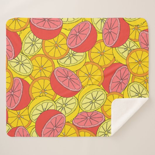 Couverture Sherpa Fruits d'agrumes Motif transparent (Devant (Horizontal))