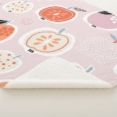 Couverture Sherpa Fruits de pomme, abstrait, motif d'été (3/4)