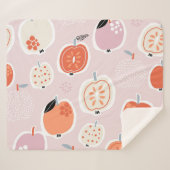 Couverture Sherpa Fruits de pomme, abstrait, motif d'été (Devant (Horizontal))