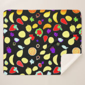 Couverture Sherpa Fruits tropiques néons éclatés (Devant (Horizontal))