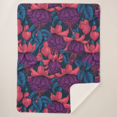 Couverture Sherpa Fuchsia en bleu et violet (Devant)