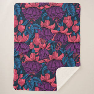 Couverture Sherpa Fuchsia en bleu et violet