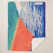 Couverture Sherpa Fuji rouge | Hokusai | (Devant)