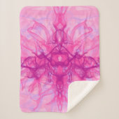 Couverture Sherpa FUMÉE ROSE - Art fractal moderne et abstrait - (Devant)