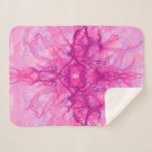 Couverture Sherpa FUMÉE ROSE - Art fractal moderne et abstrait - (Devant (Horizontal))